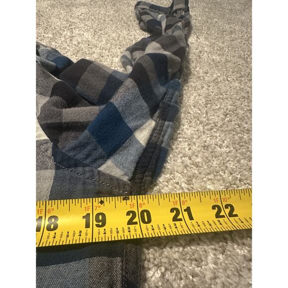 Eddie Bauer Men’s Tall Large Plaid Button Front Shirt Blue Gray Classic Fit - Picture 6 of 7